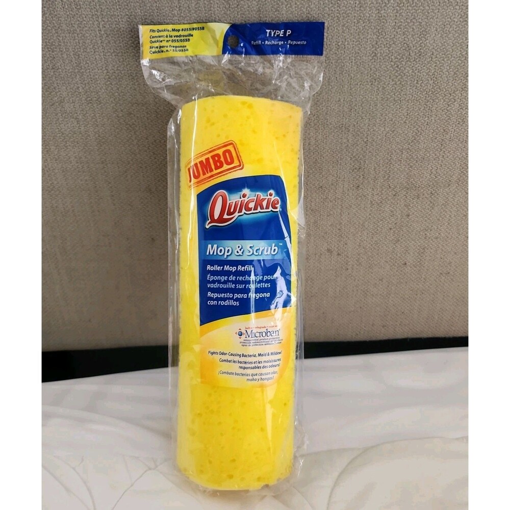 Quickie Jumbo Mop & Scrub Roller Mop Refill Lot Of 2 Type P Fits 055/055B - Picture 2 of 4